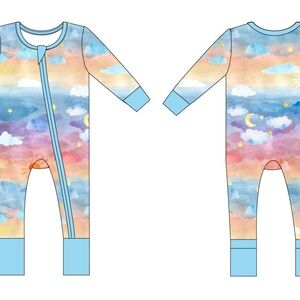 Mamalulu Solace Skies newborn footie